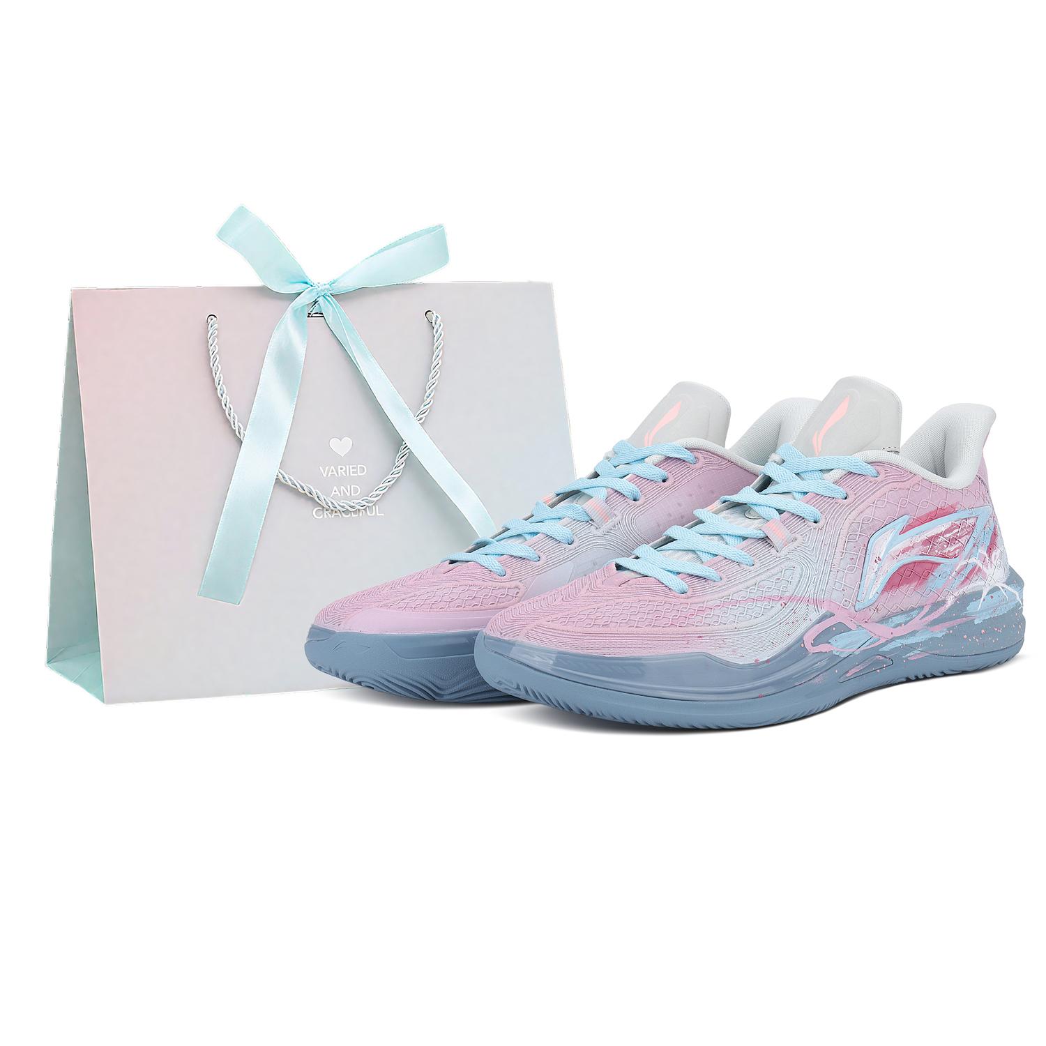 

Li-Ning Li Ning Assassin's Creed 2 Cushioning Slip Resistant Low top Basketball Shoes мужские синие розовые