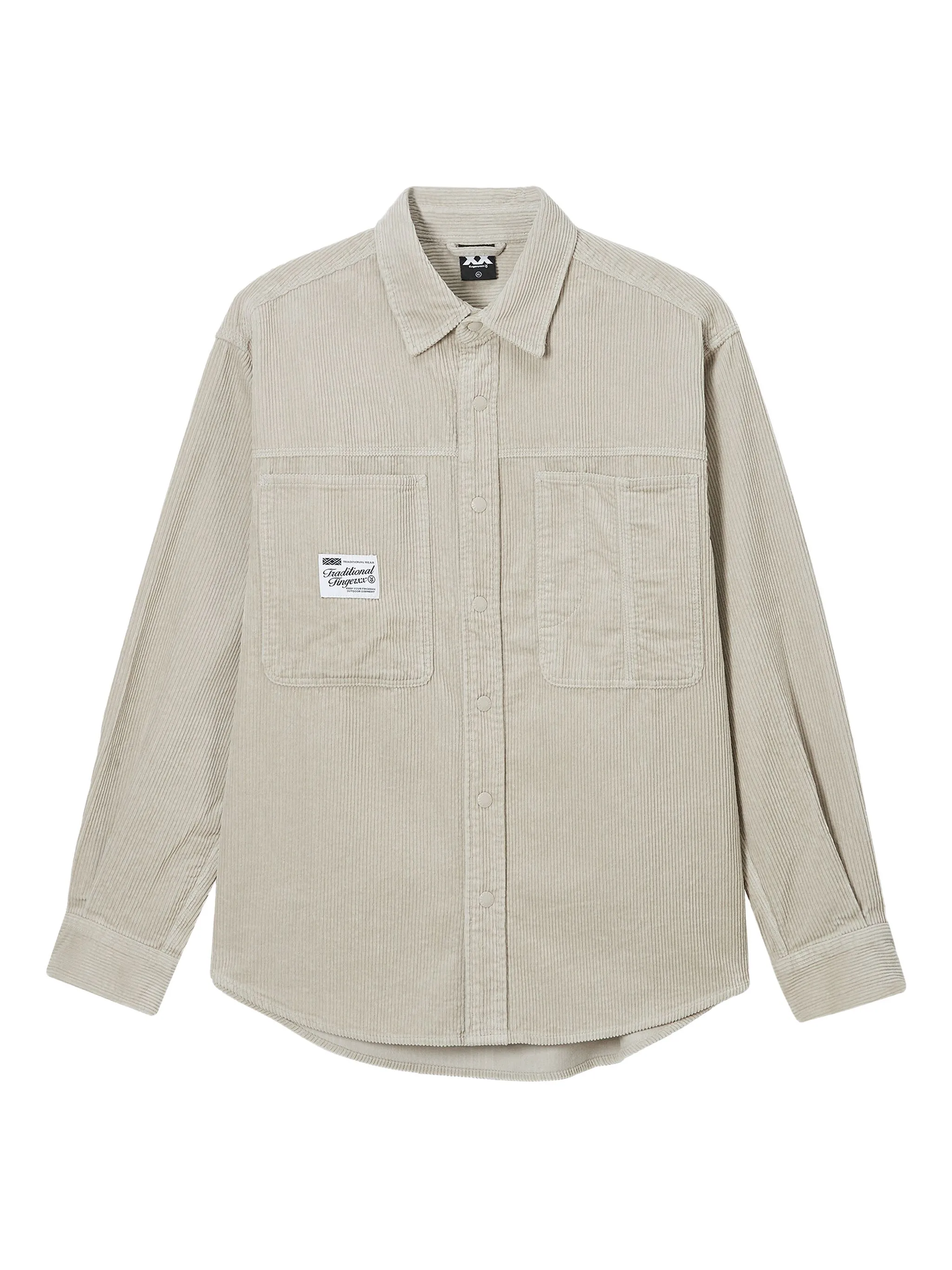 

Вельветовая рубашка с накладными карманами Fingercroxx, бежевый