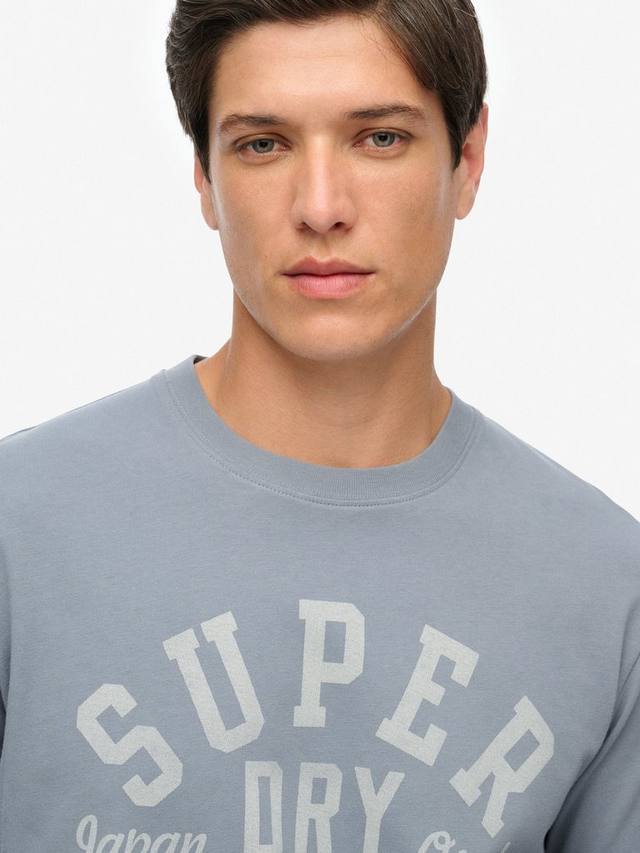 Хлопковая винтажная спортивная футболка с принтом Superdry — фото 4