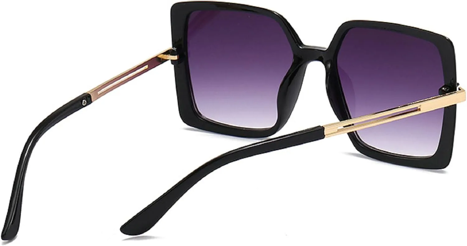 

Модные большие квадратные женские солнцезащитные очки в крупной оправе, трендовые солнцезащитные очки с градиентным переходом цвета, защита V400 mincl, Leopard