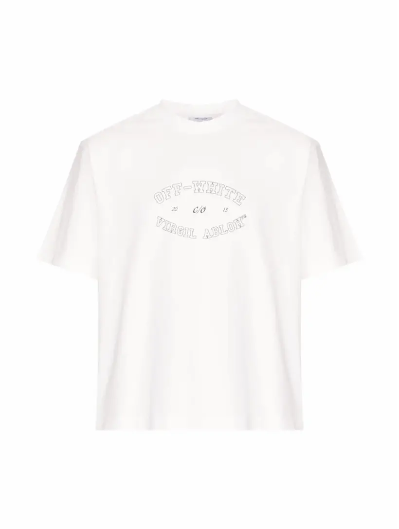 

Хлопковая футболка с принтом Off-White, белый