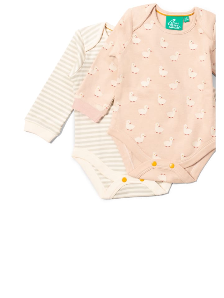 

Little Green Radicals Комплект из 2 органических детских бодиков, цвет овсянка