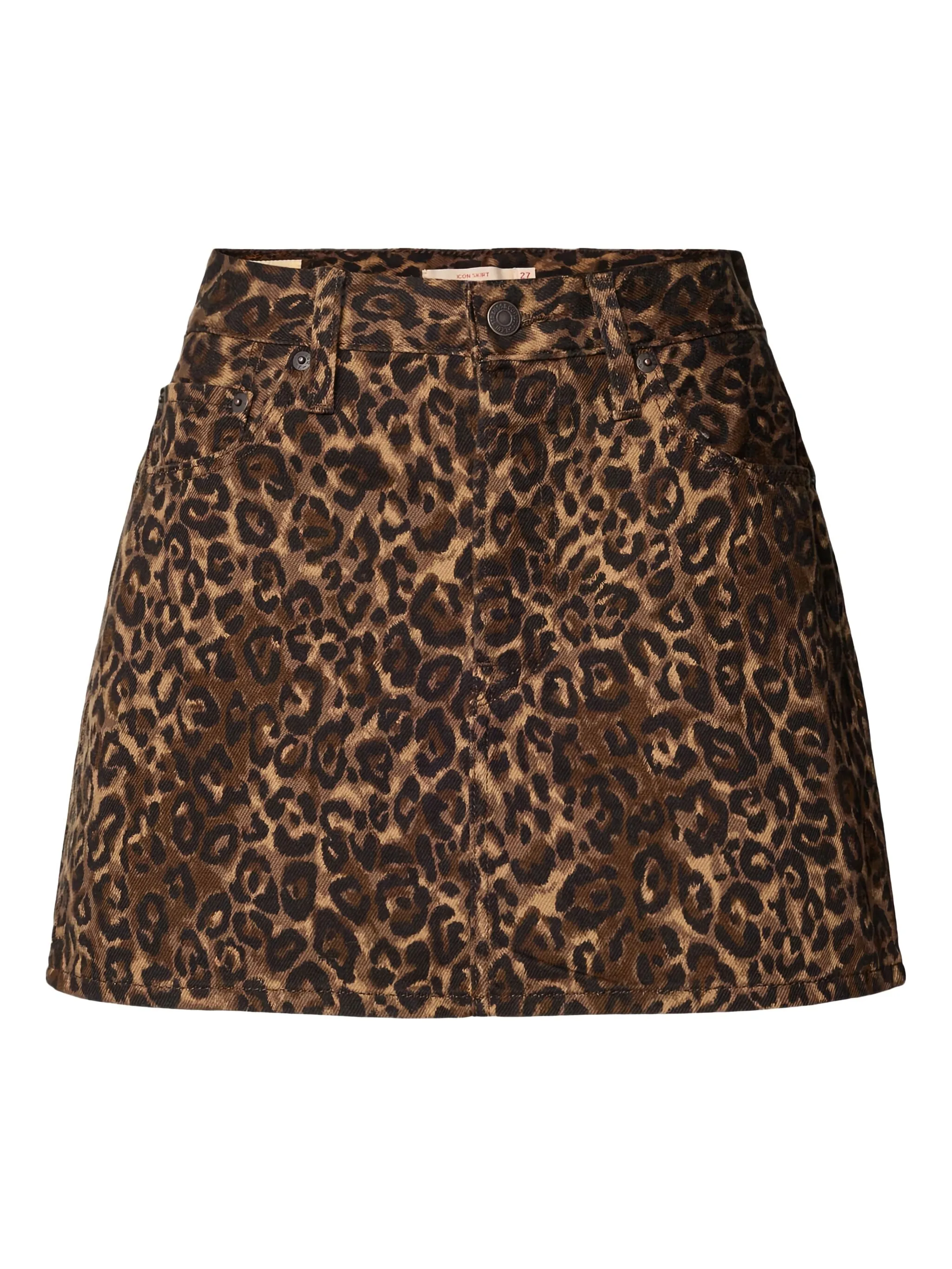 

Джинсовая юбка с леопардовым принтом Levi'S, коричневый