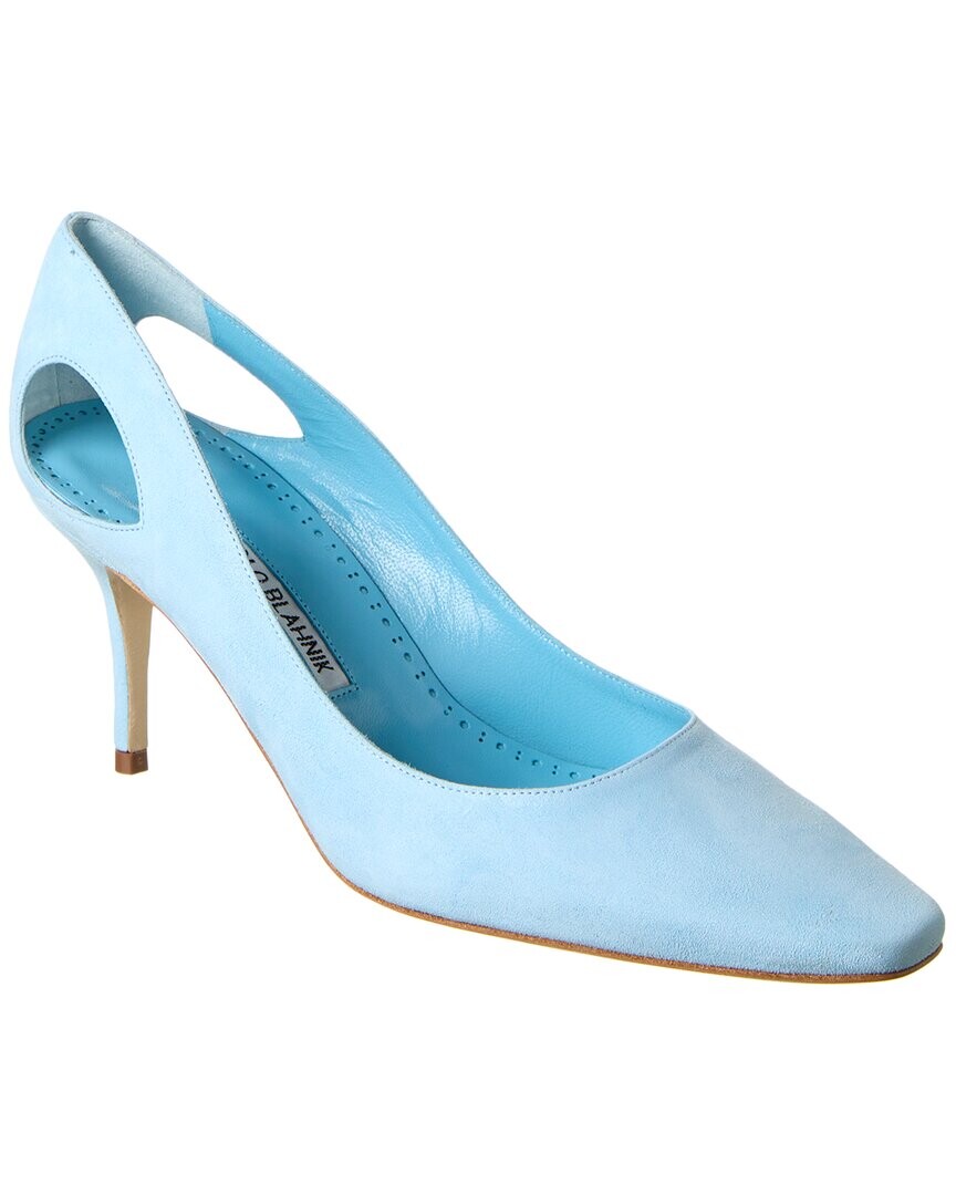 Замшевые туфли Manolo Blahnik Toplaca 70, синий — фото 2