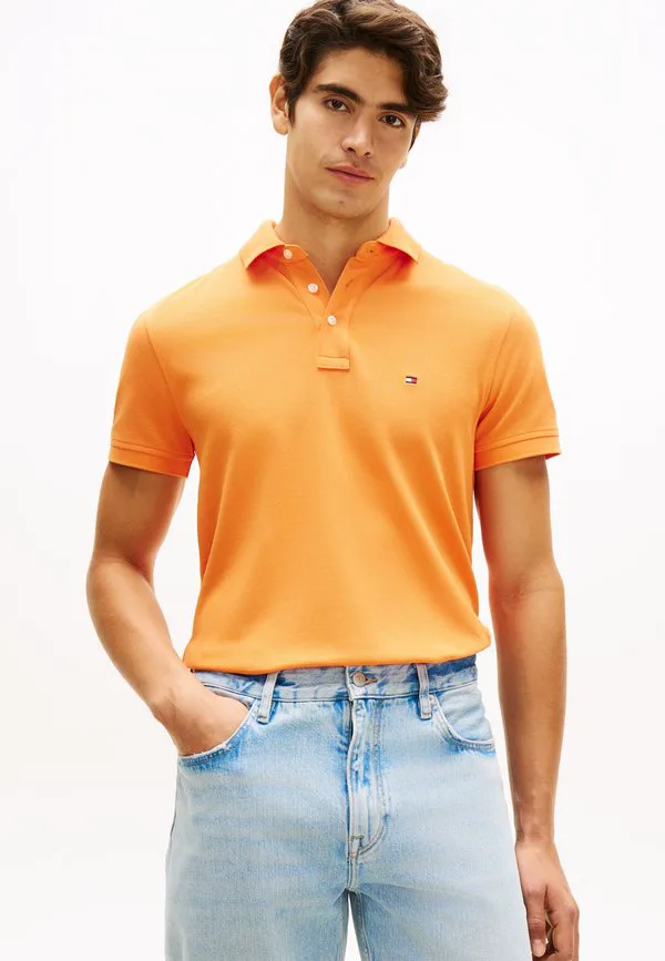 Поло-Рубашка из пике приталенного кроя 1985 года. Tommy Hilfiger, Orange Tulip