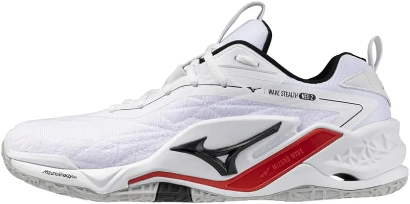 Мужские гандбольные кроссовки Mizuno Wave Stealth Neo 2, белые, черные, красные, с амортизацией Enerzy NXT