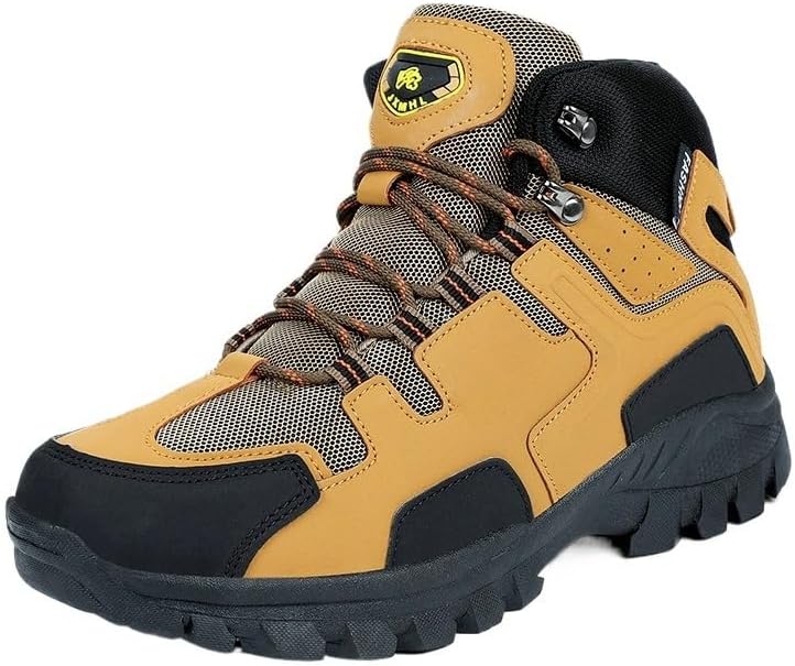 

Мужские водонепроницаемые походные ботинки, противоскользящие, легкие, средней высоты, с поддержкой щиколотки, дышащие походные трекинговые ботинки Hhhchpm, коричневый