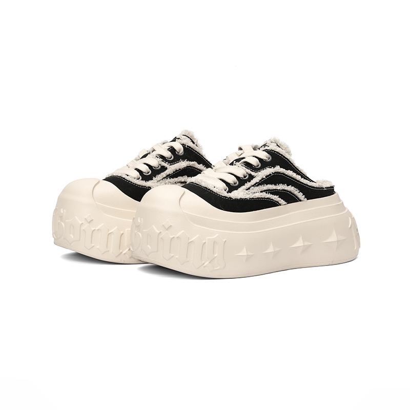 1807 Износостойкие нескользящие закрытые тапочки Unisex Black White — фото 4