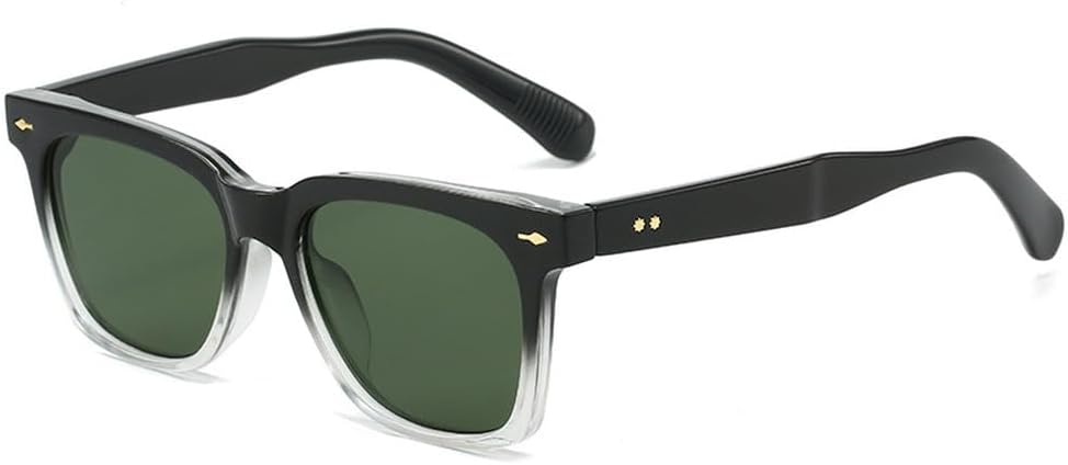 

Модные квадратные солнцезащитные очки конфетных цветов для женщин, ретро-очки с заклепками, трендовые мужские солнцезащитные очки UV400 оранжево-синего цвета WNCKSQ, Black Dark Green