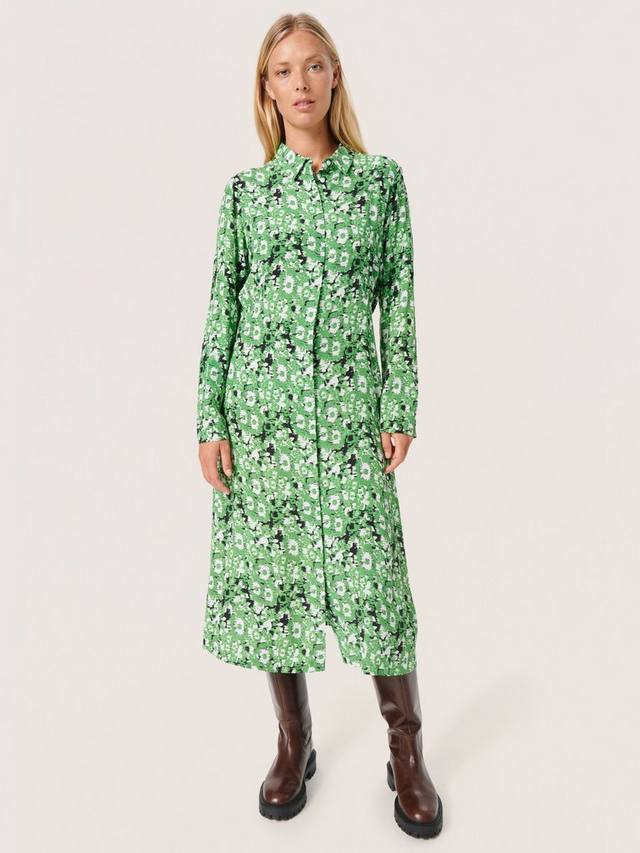 

Платье-рубашка миди с принтом ina cloud Soaked In Luxury, цвет Medium Green