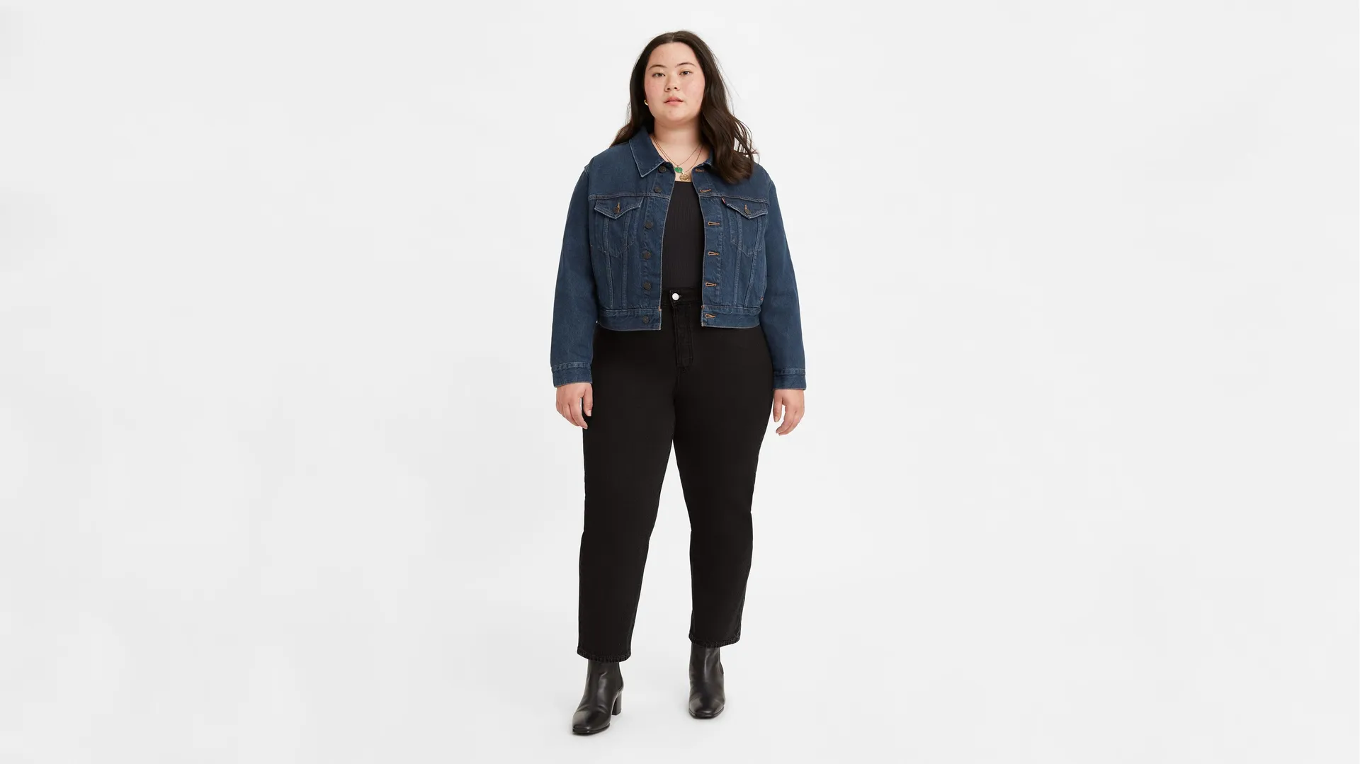 

501 оригинальные укороченные женские джинсы (большие размеры) Levi's, черный