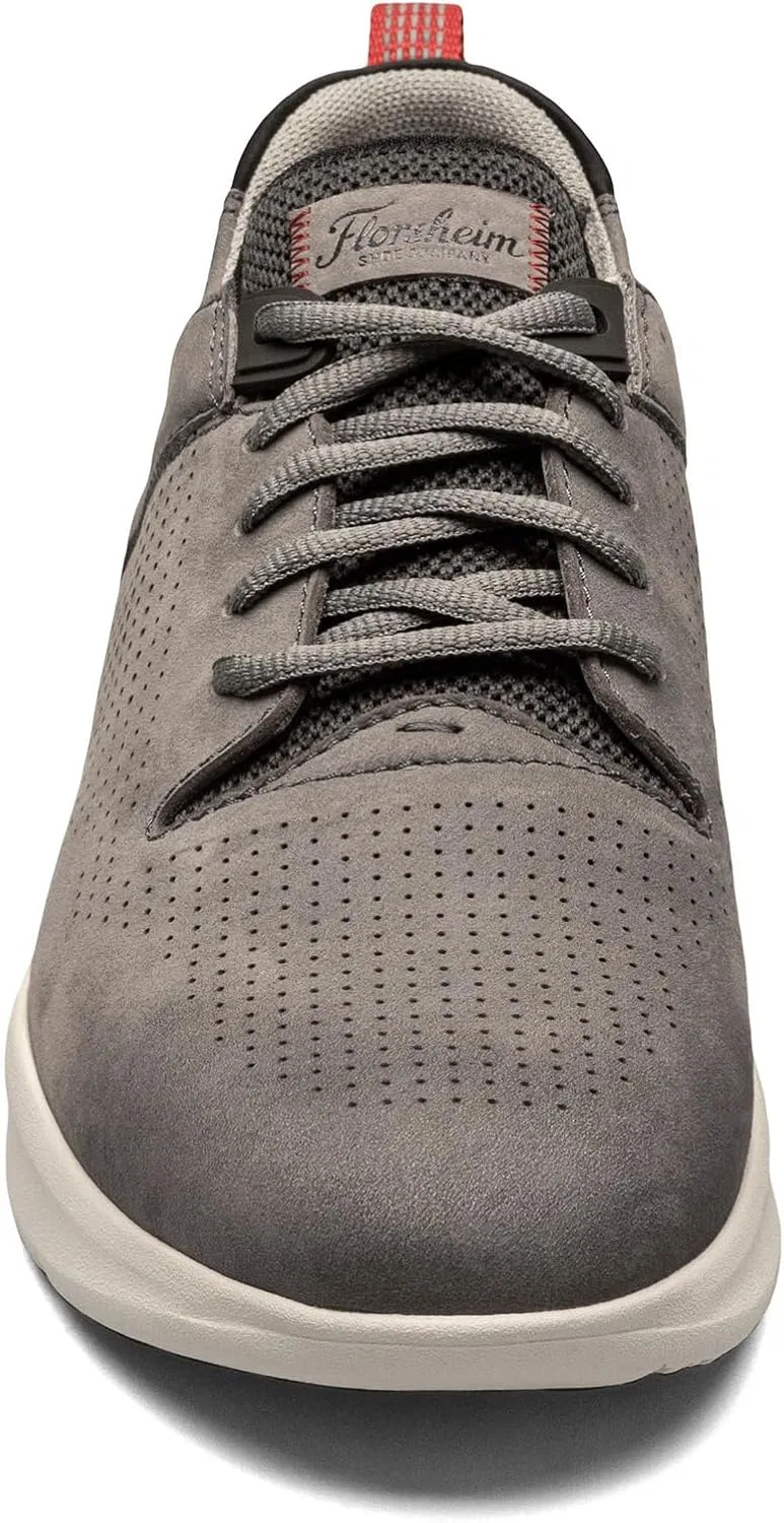 Мужские кроссовки Florsheim Studio Perf Toe Trainers, 2-Grey Nubuck Leather. White Sole — фото 3