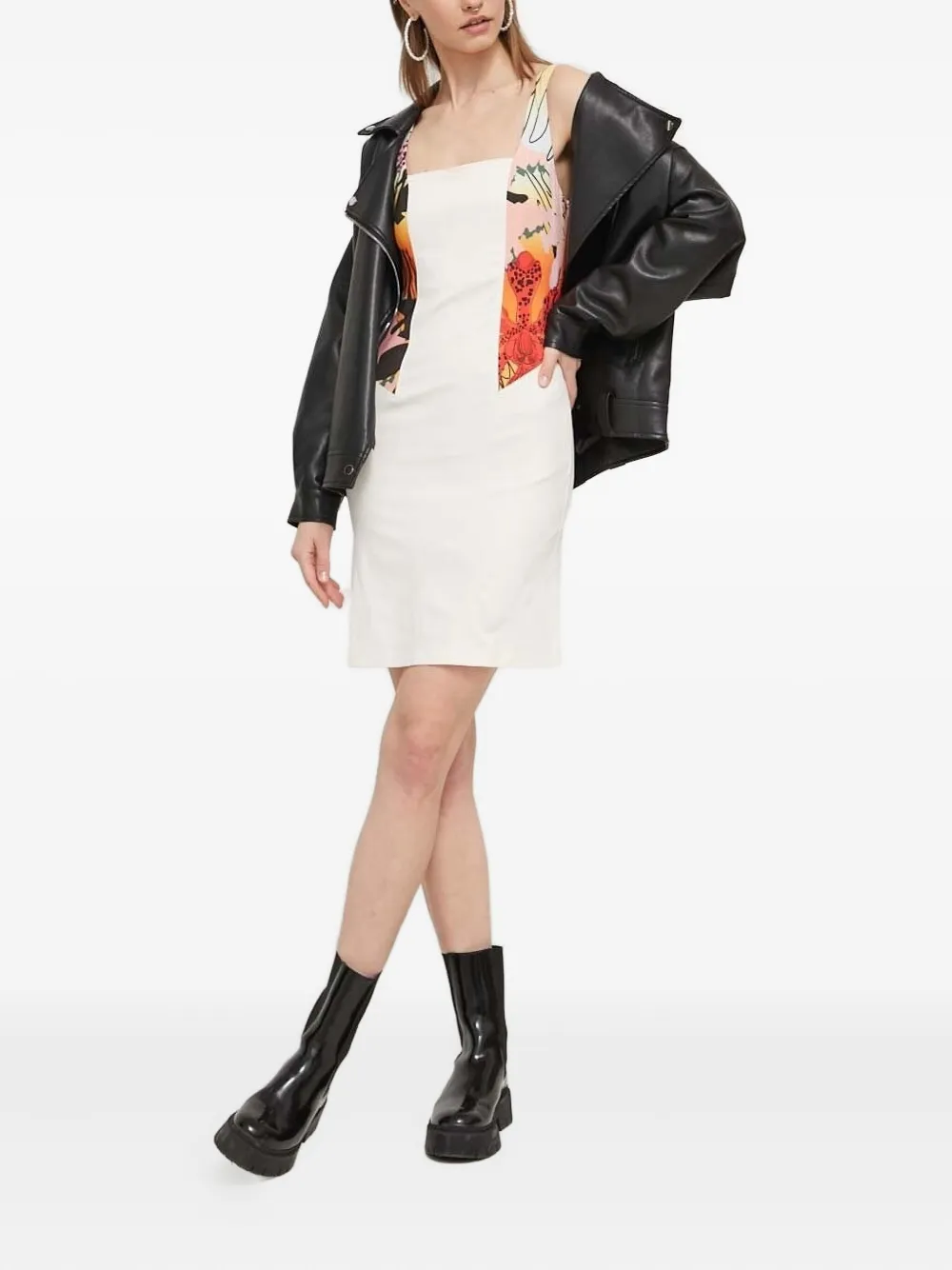 

Платье с цветочным принтом Desigual, белый