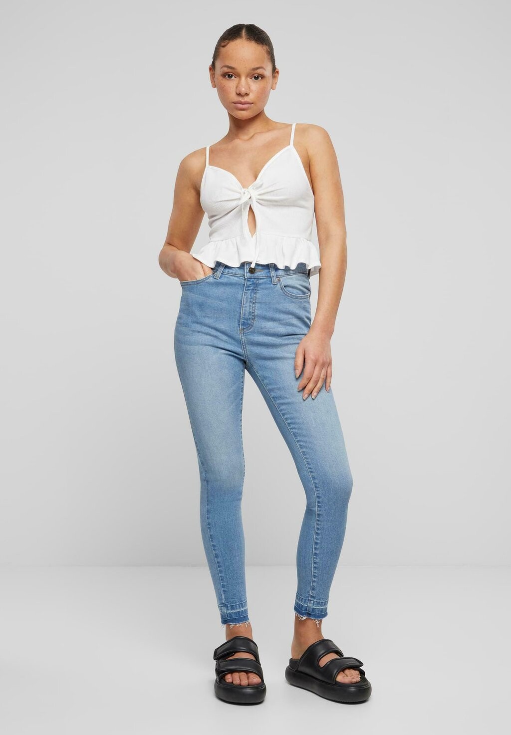

Топ Waffle Ruffle Urban Classics, белый