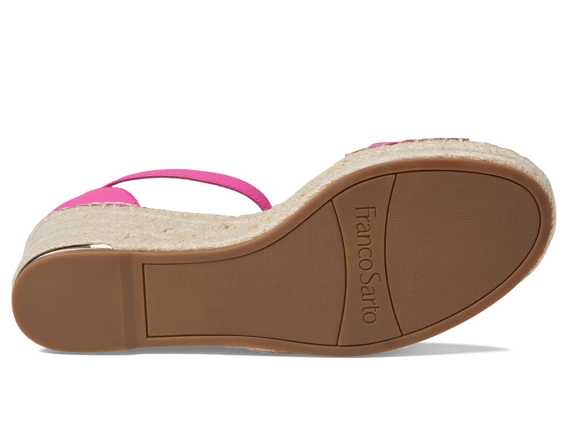 Туфли Franco Sarto Clemens Raffia Espadrille Wedge Heel Sandals, цвет Pink Leather — фото 3