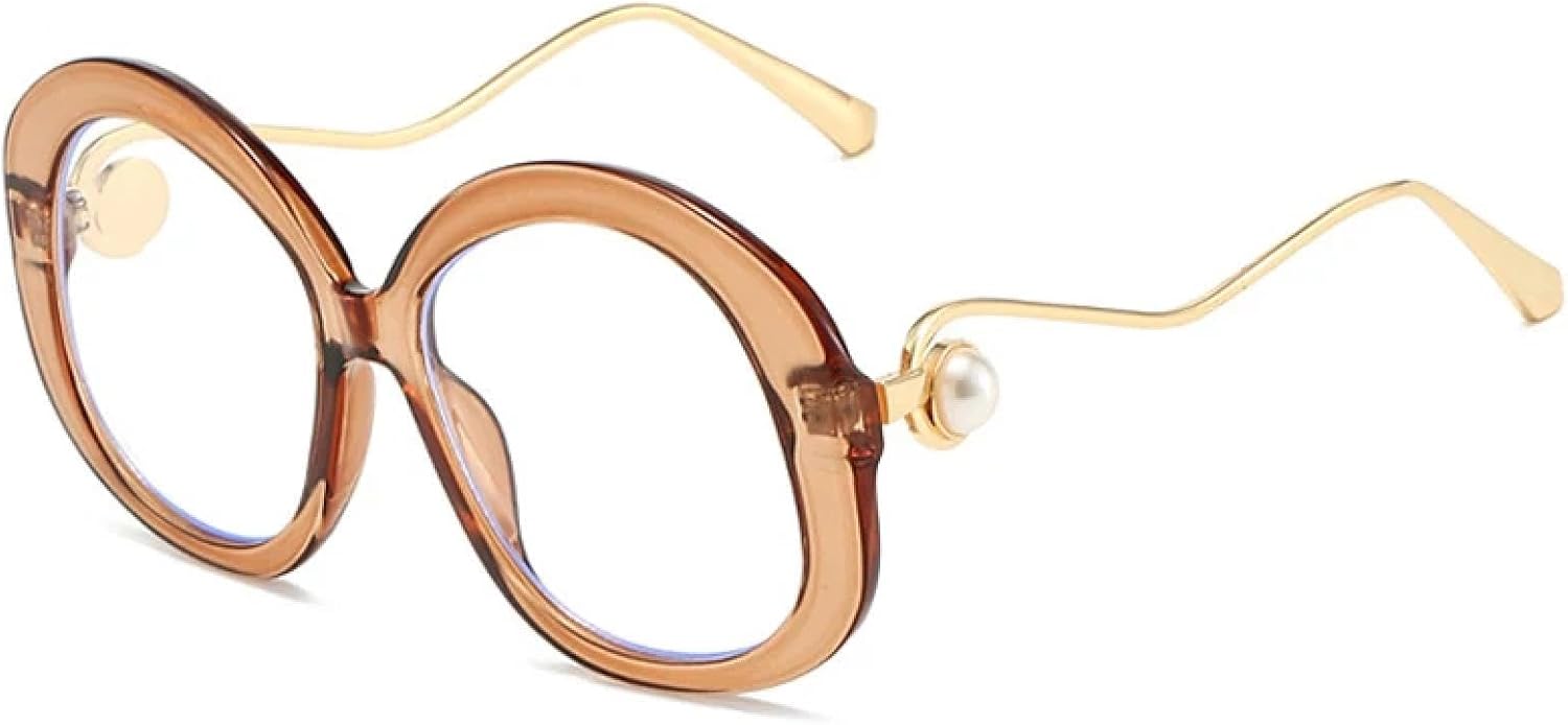 

Роскошные солнцезащитные очки в крупной металлической оправе овальной формы для женщин и мужчин, для активного отдыха, вождения, путешествий, с защитой от УФ-излучения UV400 TKKTLLT, Tea Clear