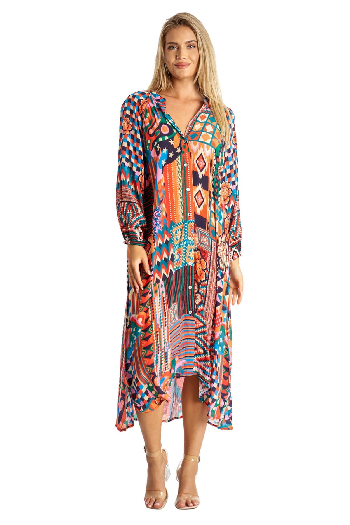 

Платье-рубашка на пуговицах Terry La Moda Clothing, цвет multi