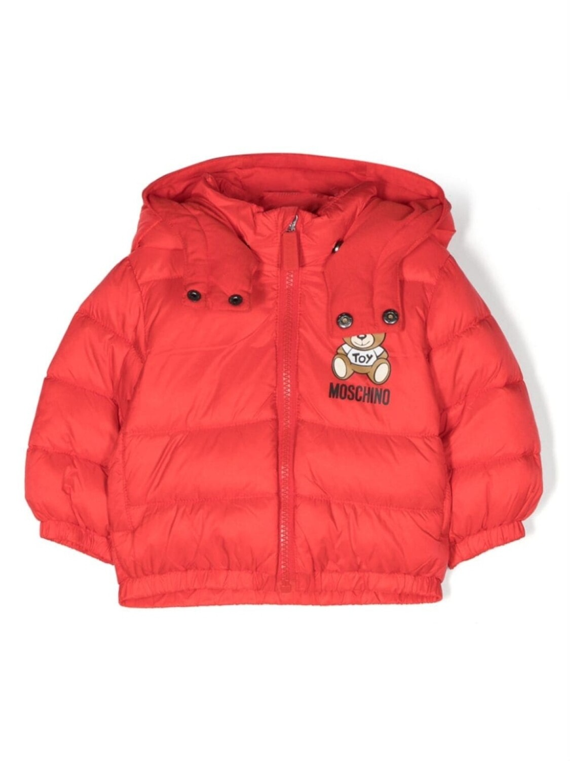 

Moschino Kids стеганая куртка с принтом Teddy Bear, красный