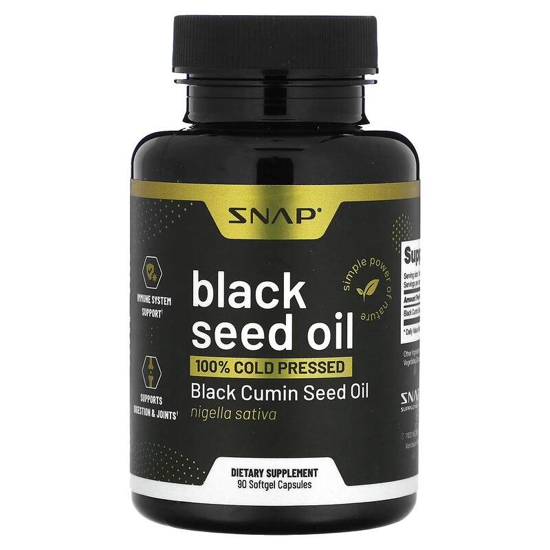 

Snap Supplements, Масло черного тмина, 500 мг, 90 мягких капсул