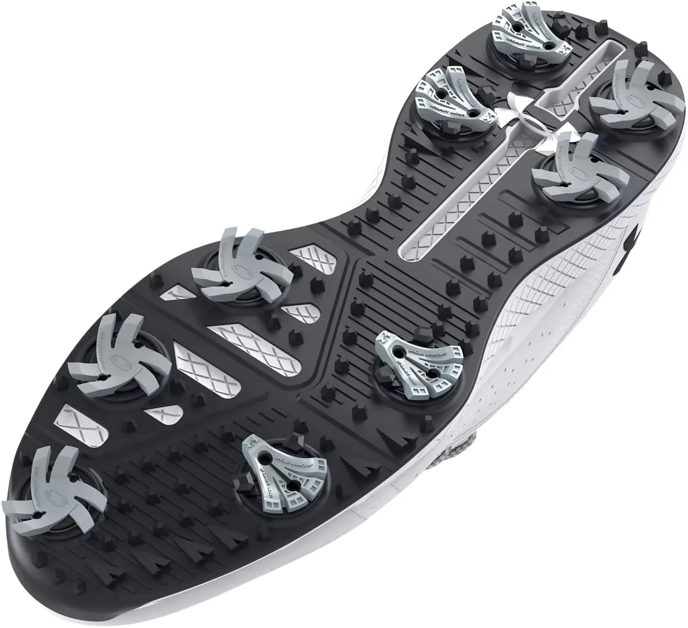 Мужские гольф-туфли Under Armour Charged Draw 2 с шипами, белый/черный — фото 2