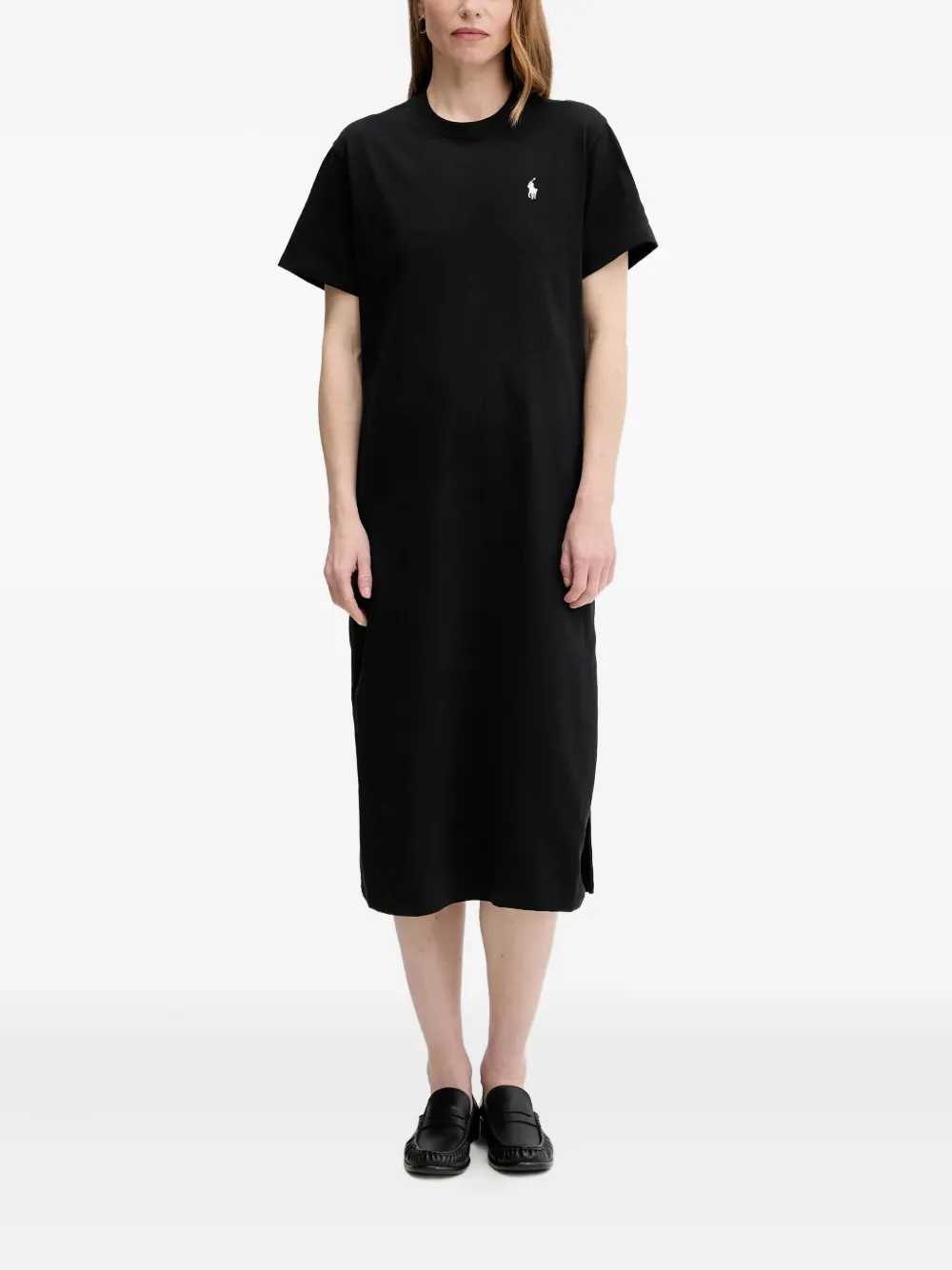

Платье миди с короткими рукавами POLO RALPH LAUREN, черный
