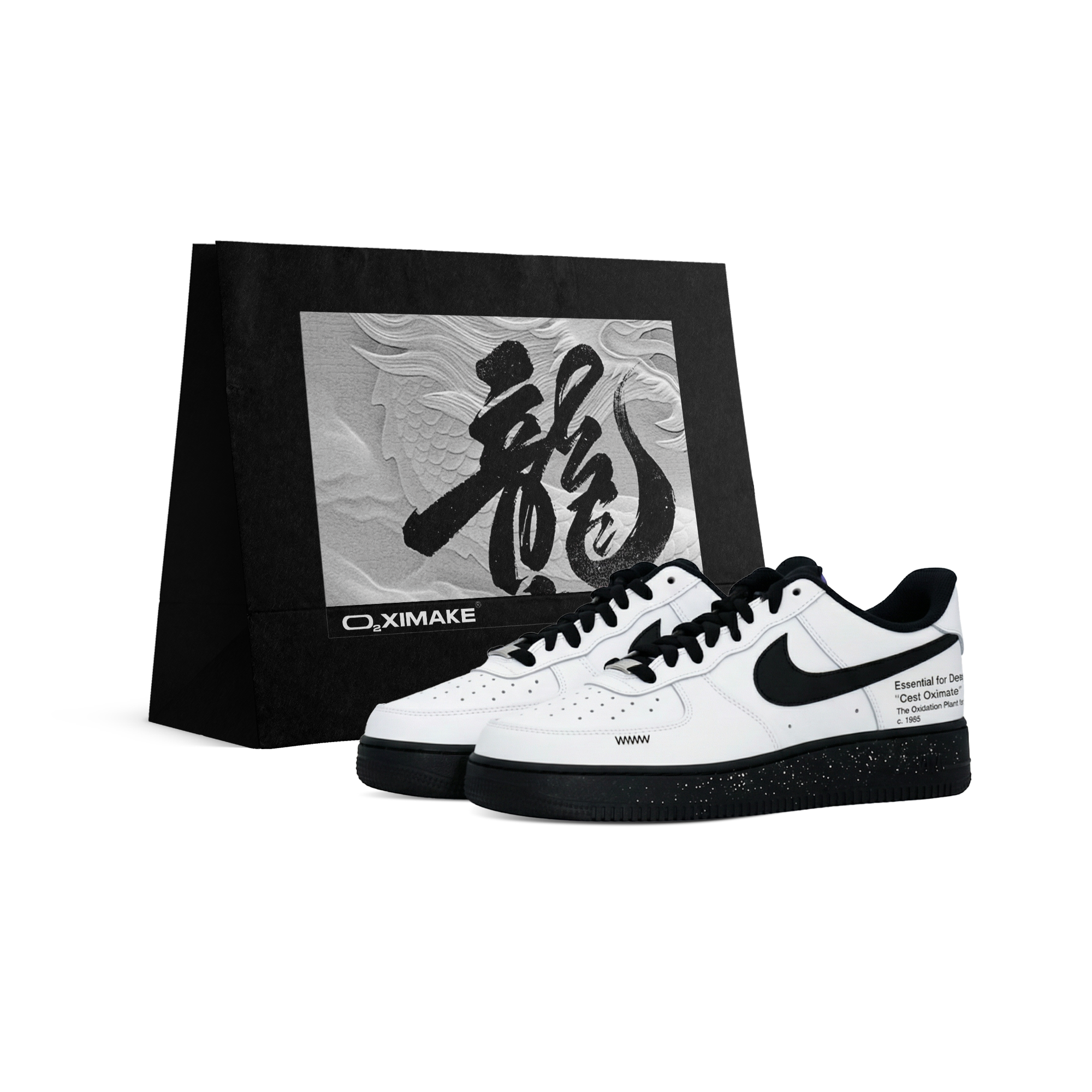 

Nike Кроссовки Air Force 1 Abrasion Resistant Height Increasing Low top Skateboard Unisex Black White