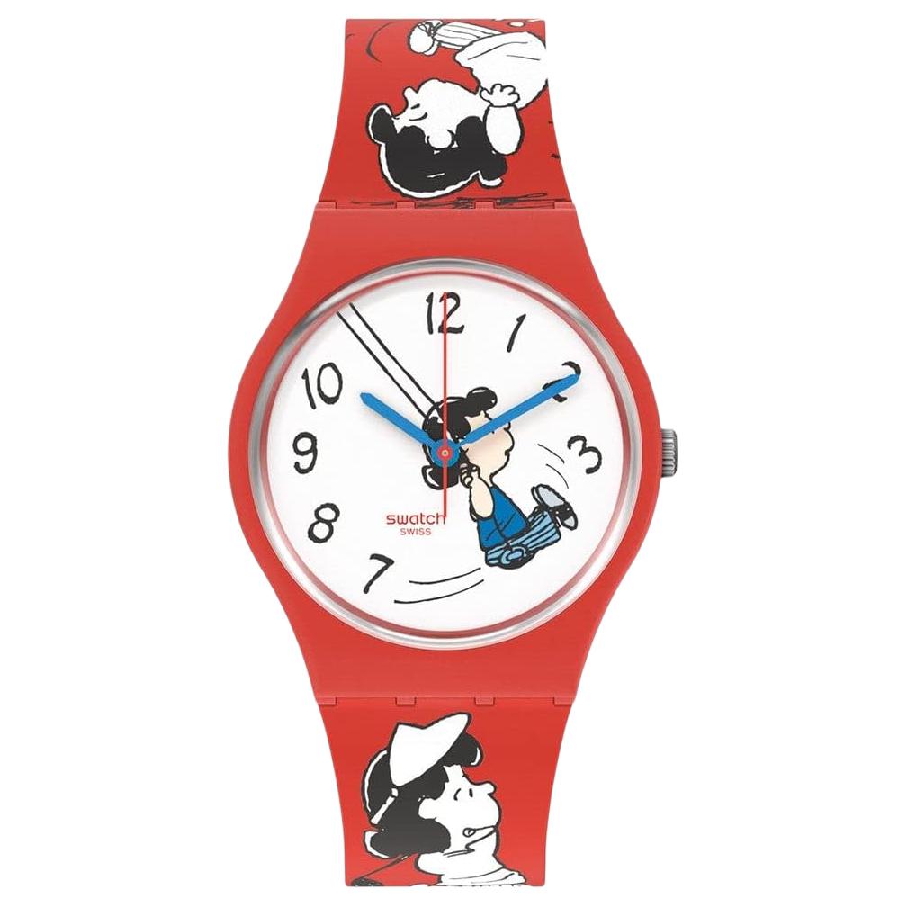 

SWATCH Часы с кварцевым механизмом унисекс 41 мм белый циферблат корпус из биоматериала ремешок из силикона