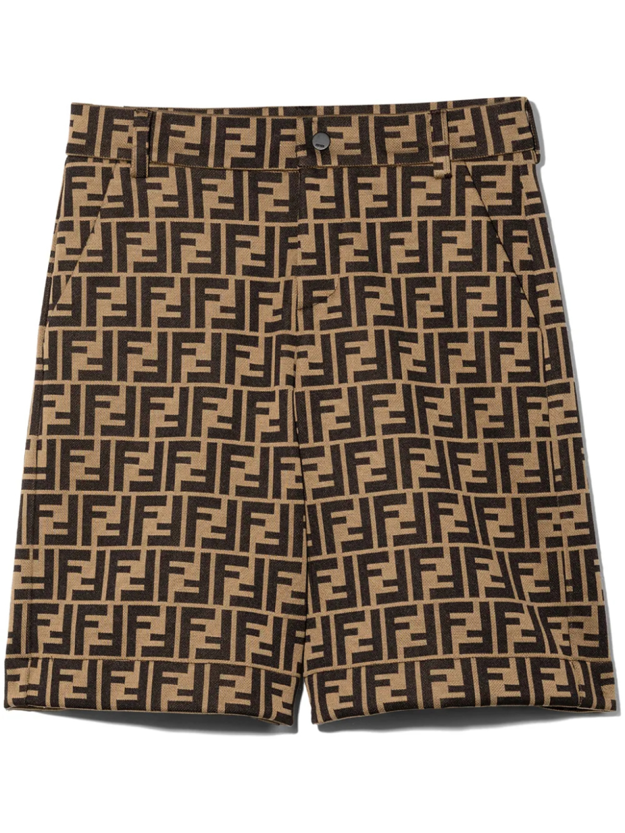 

Шорты с логотипом FF Fendi Kids, коричневый
