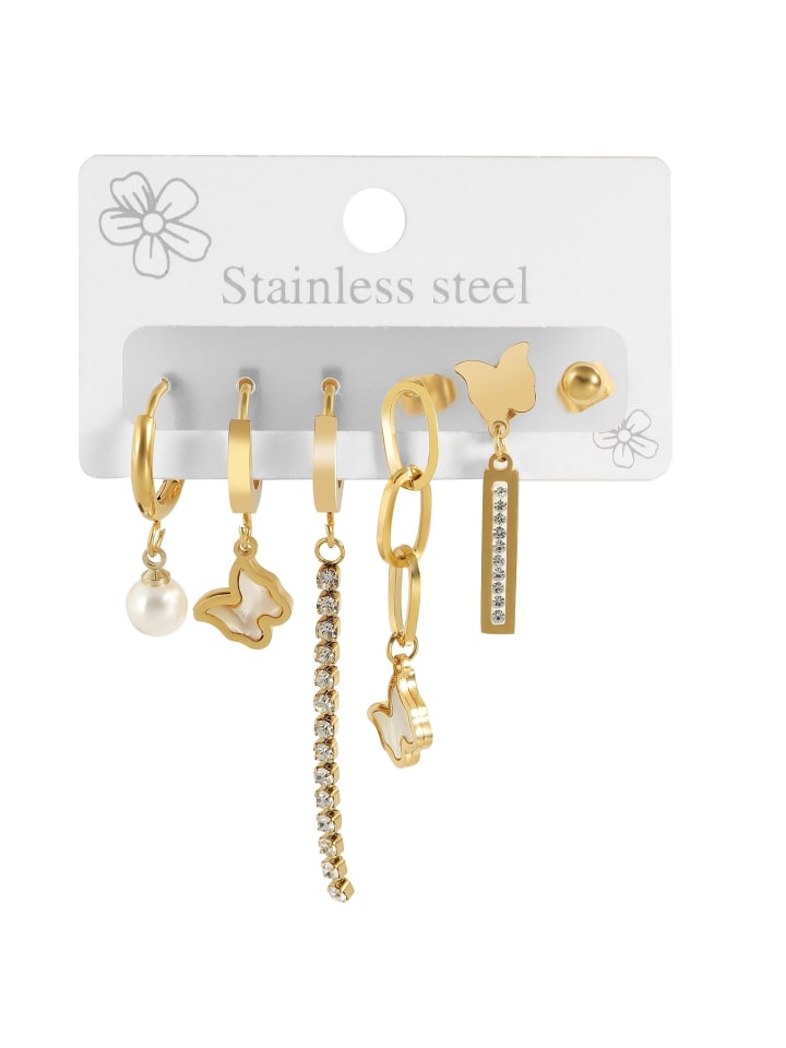 

Adeliás Женский кулон - кулон из нержавеющей стали с перламутровой вставкой в золотом исполнении