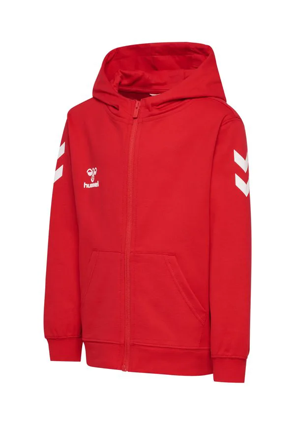 Толстовка на молнии с шевронным узором Hummel, True Red — фото 4