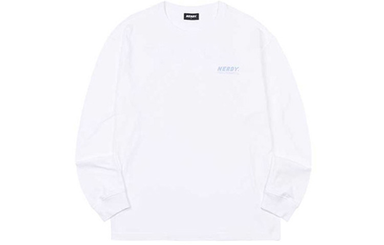 

Футболка с длинным рукавом прямого кроя Unisex Nerdy, белый