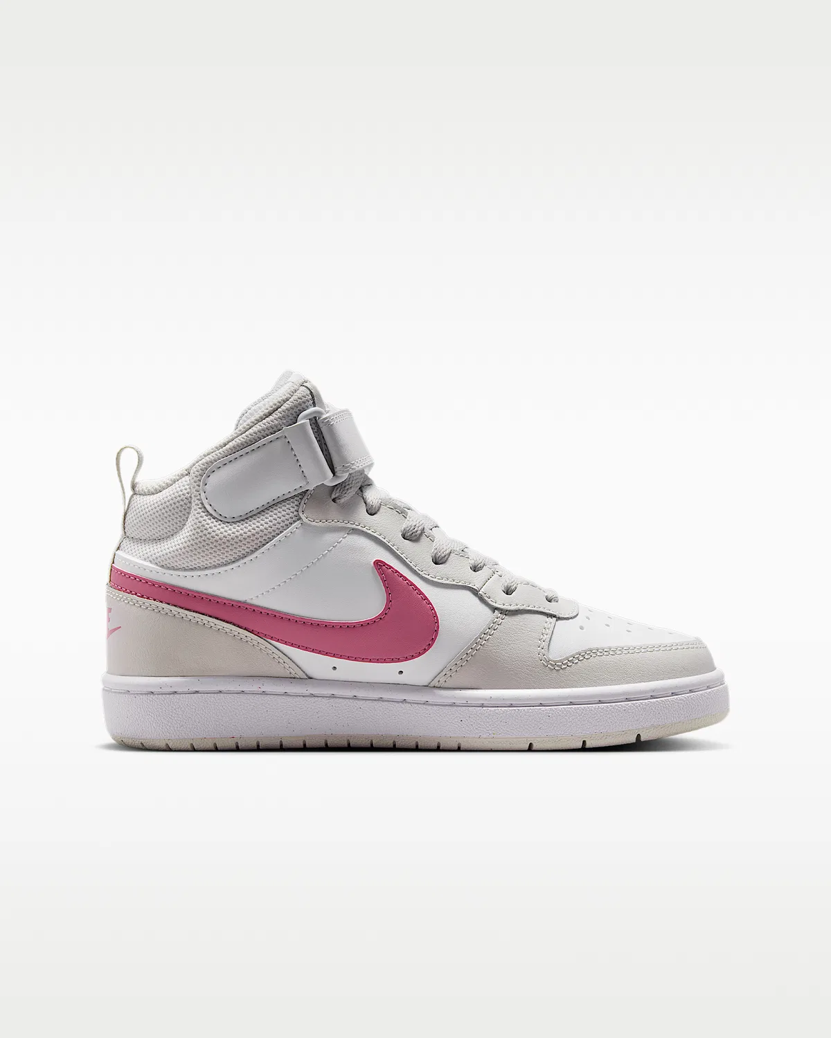 Кроссовки Nike Court Borough Mid 2 для детей, White/Vast Grey/White/Peony — фото 3