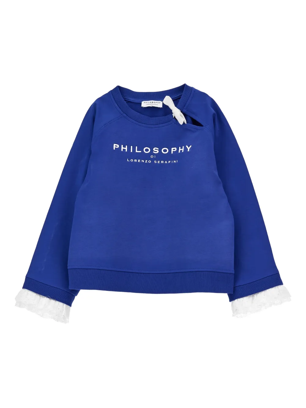 

Толстовка с кружевной отделкой Philosophy Di Lorenzo Serafini Kids, синий