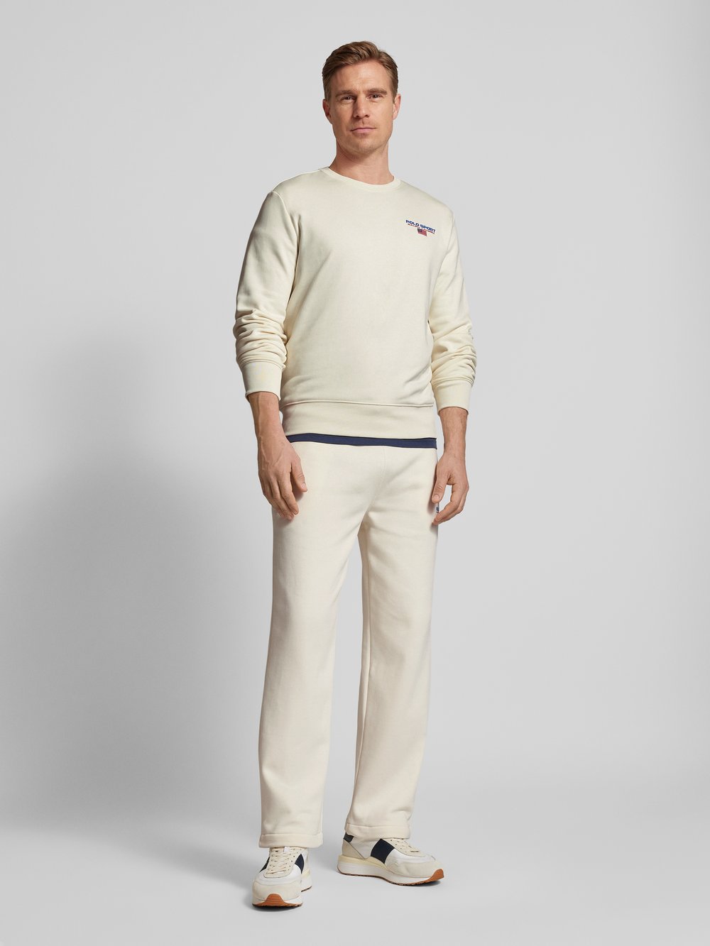 

Толстовка с вышитой этикеткой Polo Sport, кремовый