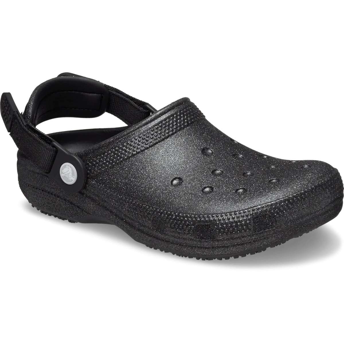 Классические рабочие графические сабо Crocs PFD, Black Glitter — фото 3