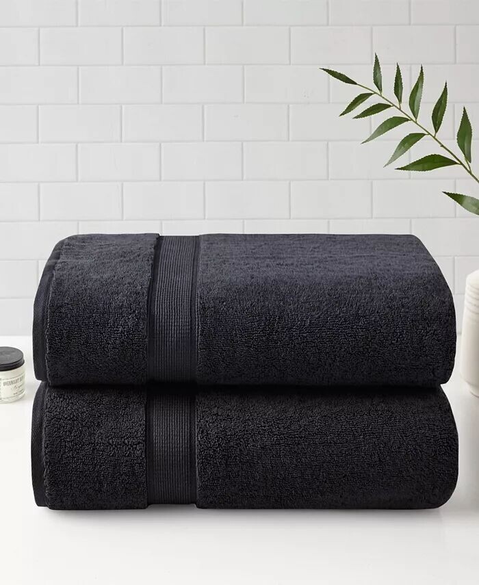 

800 GSM Хлопок 2 шт. Простыня для ванны, 34 x 68 дюймов Madison Park Signature, черный