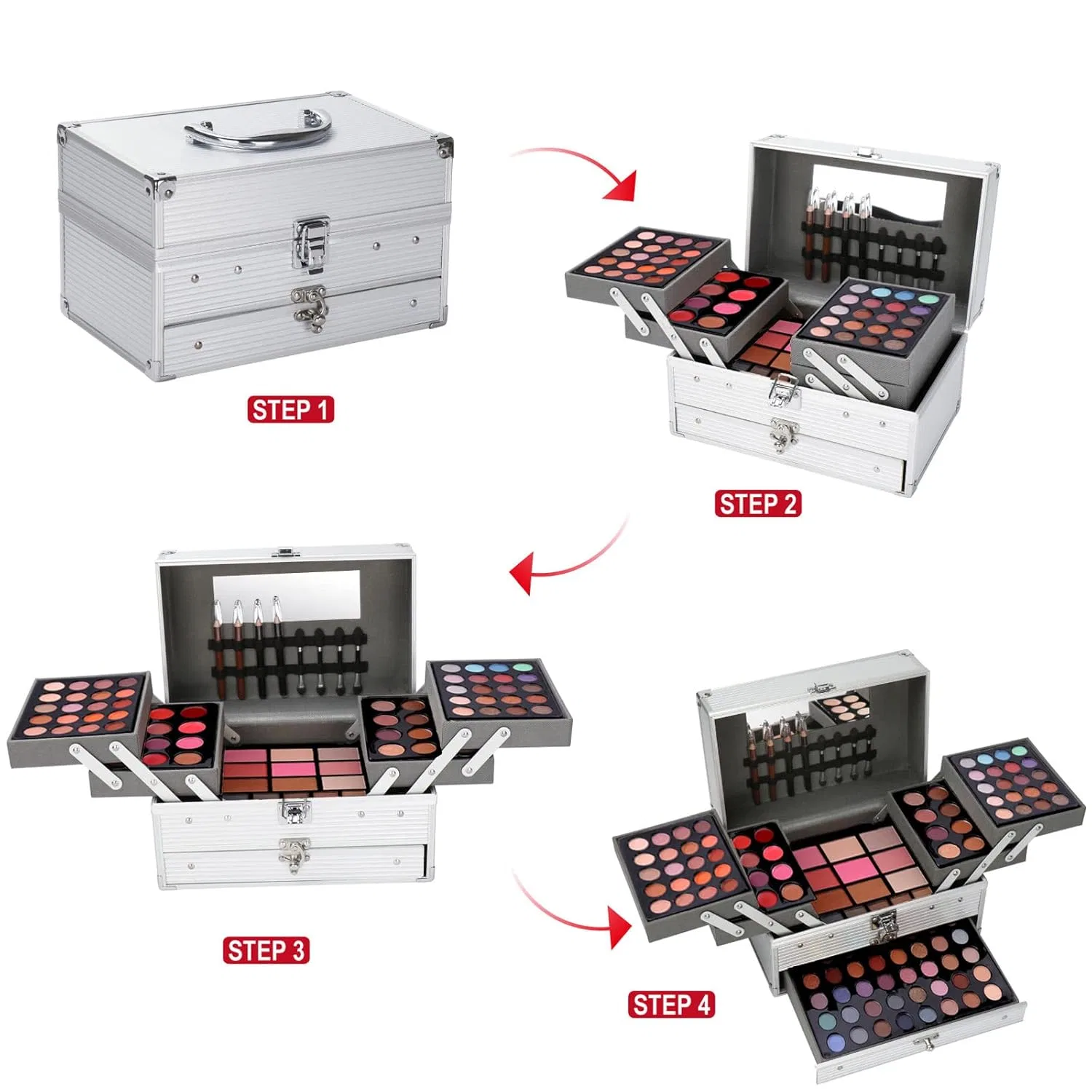 Многофункциональный набор косметики для макияжа #B Jascherry, Vanity Case Make Up Set #A — фото 2