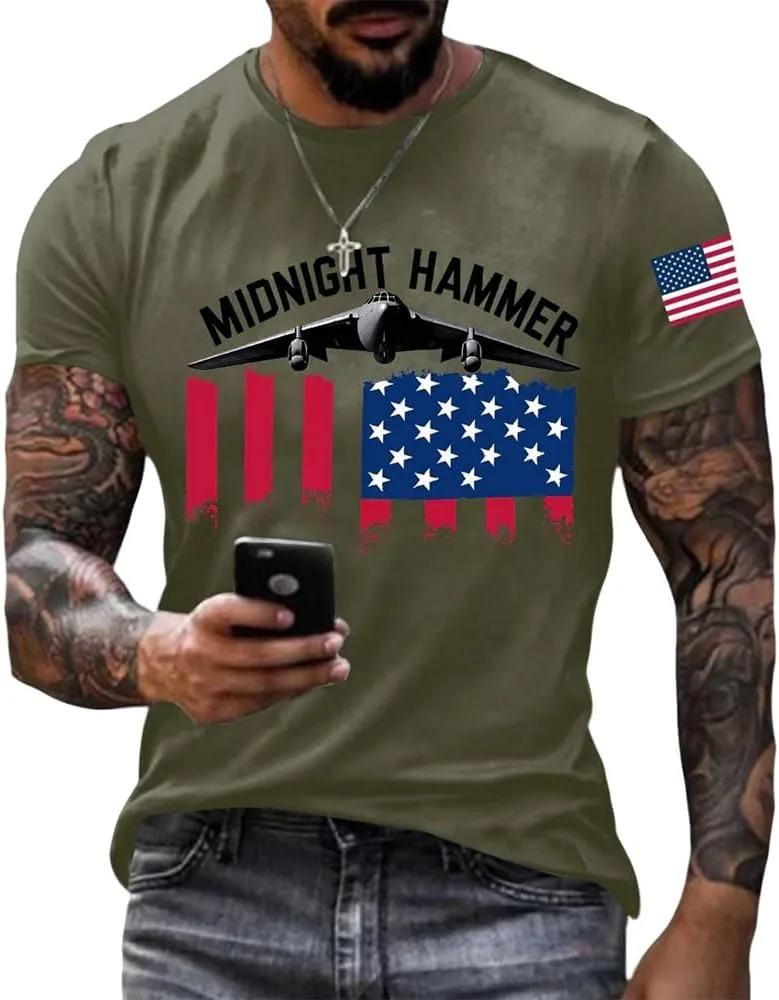 Футболка мужская Patriotic Retro Operation Midnight Hammer с американским флагом Generic, Grass