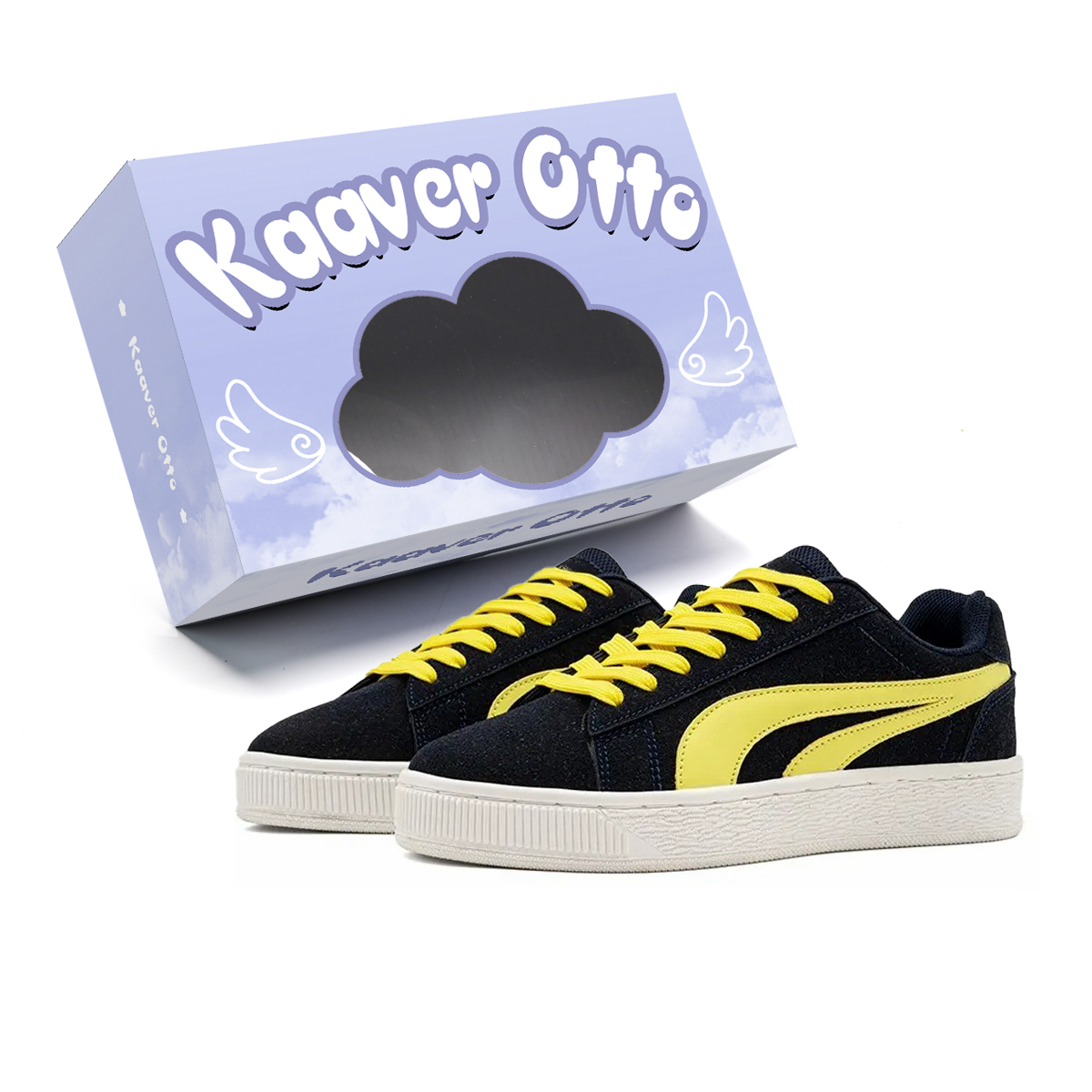 

Износостойкие дышащие низкие скейтбордские кроссовки Unisex KAAVER OTTO, синий/желтый