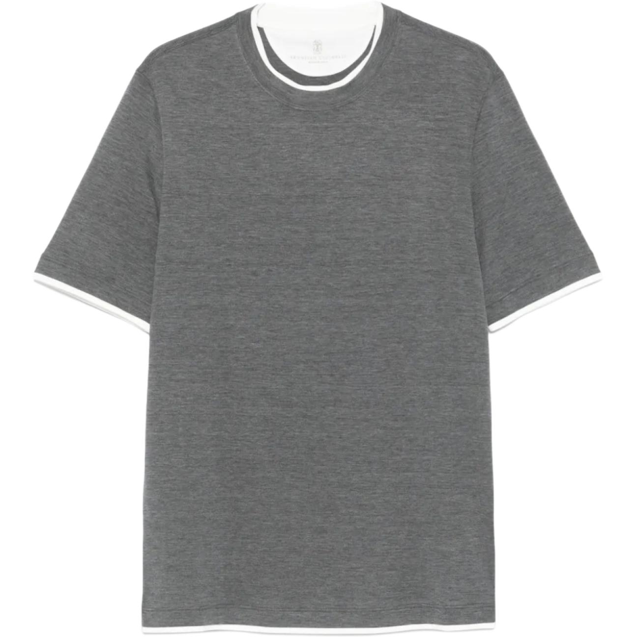 

Футболка из смесового шелка Brunello Cucinelli, серый