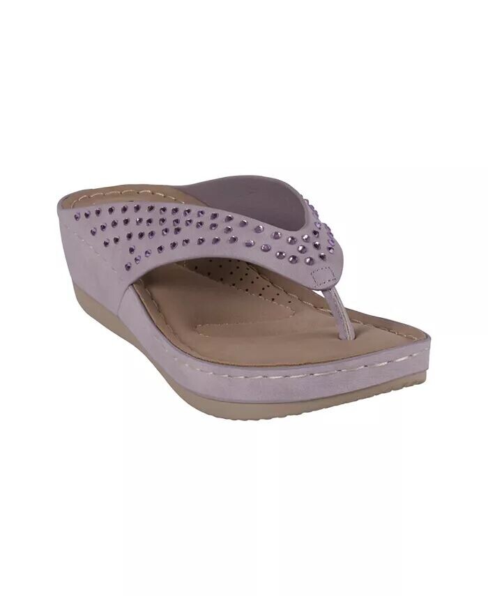 

Женские удобные босоножки на танкетке с украшением Tiana GC Shoes, фиолетовый