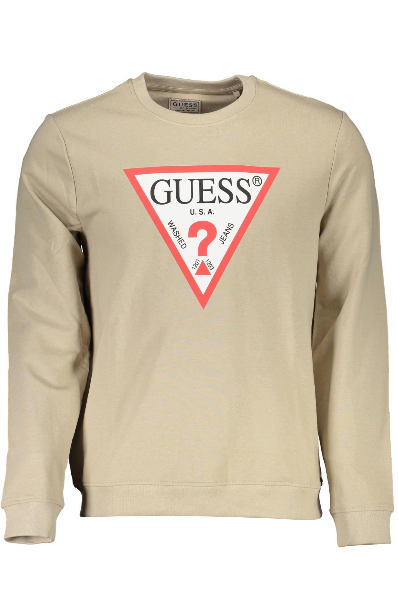 

Бежевый хлопковый мужской свитер Guess Shoes