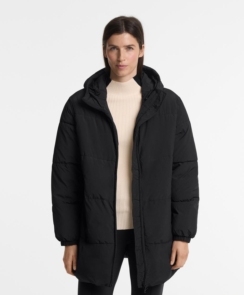 

Водоотталкивающая куртка-миди с подкладкой PrimaLoft Oysho, черный