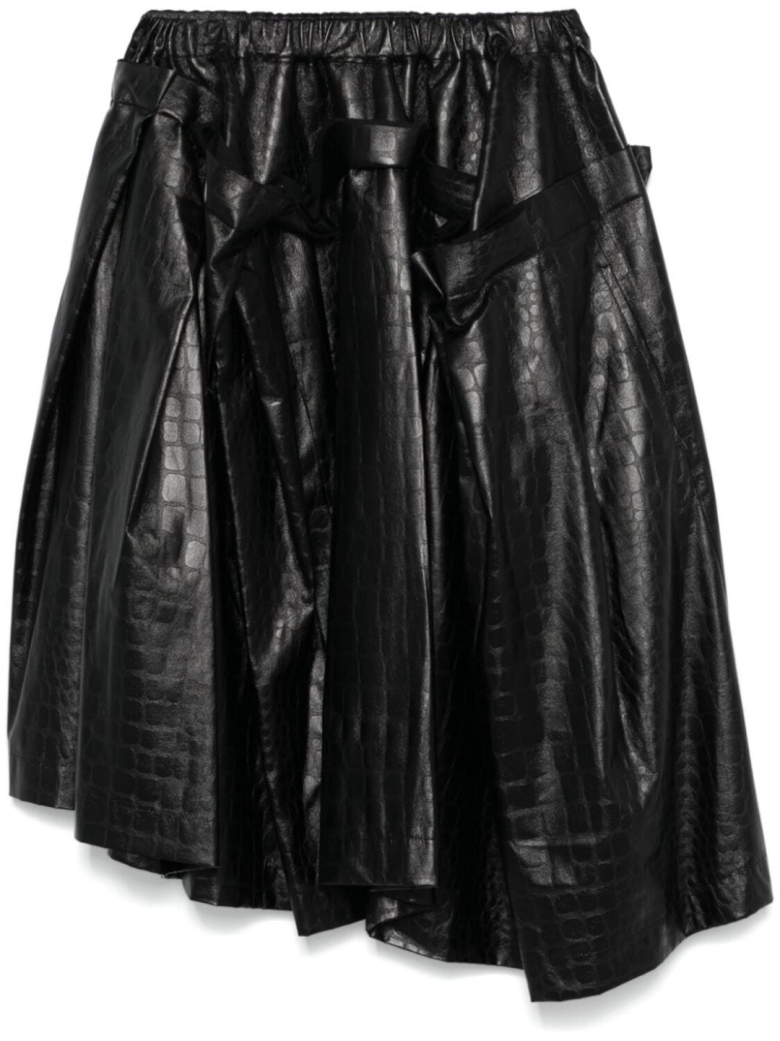 

Comme Des Garçons юбка миди с тиснением под крокодила, черный