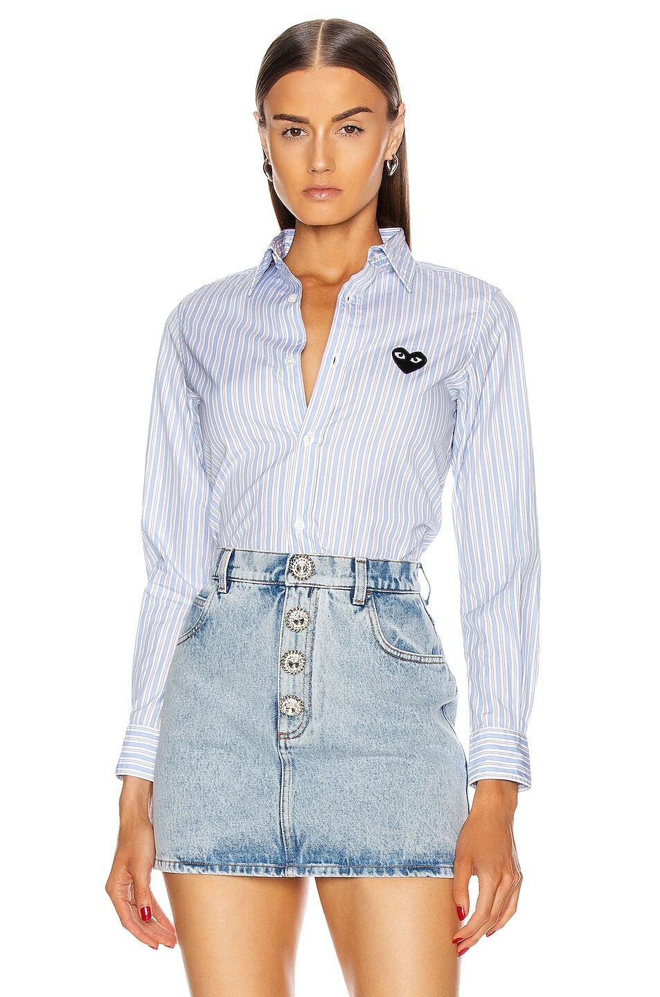 

Рубашка Comme des Garçons Striped, синий