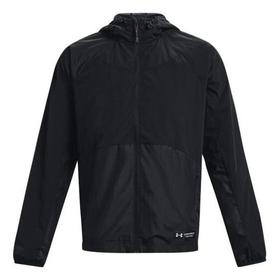 

Куртка rush woven full-zip jacket 'black' Under Armour, черный