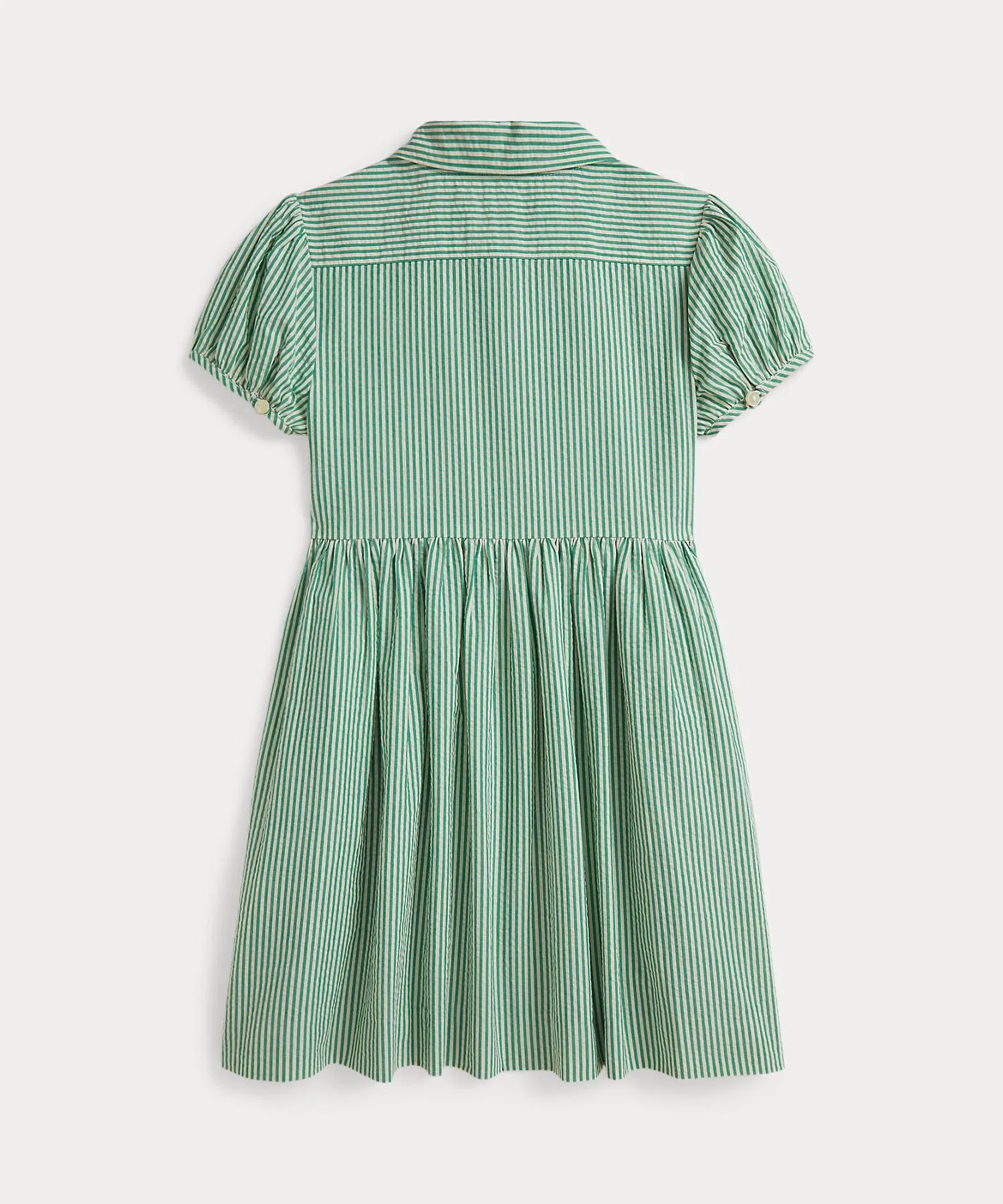 Детское хлопковое платье POLO RALPH LAUREN CHILDRENSWEAR в полоску бежевое — фото 3