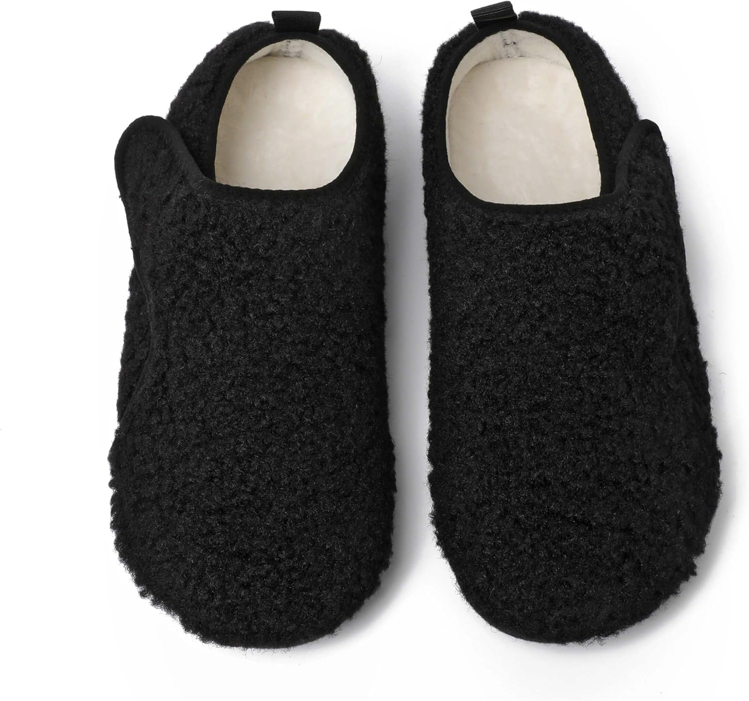 

Женские и мужские домашние тапочки с резиновой подошвой, для дома, с носками, пушистые, легкие, противоскользящие, босоножки Loirit, черный