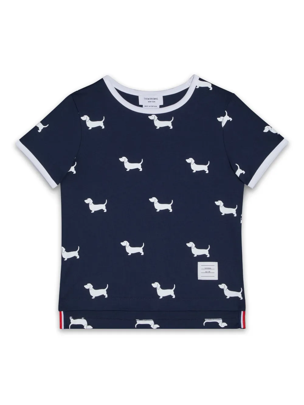 

Футболка Hector Ringer Thom Browne Kids, синий