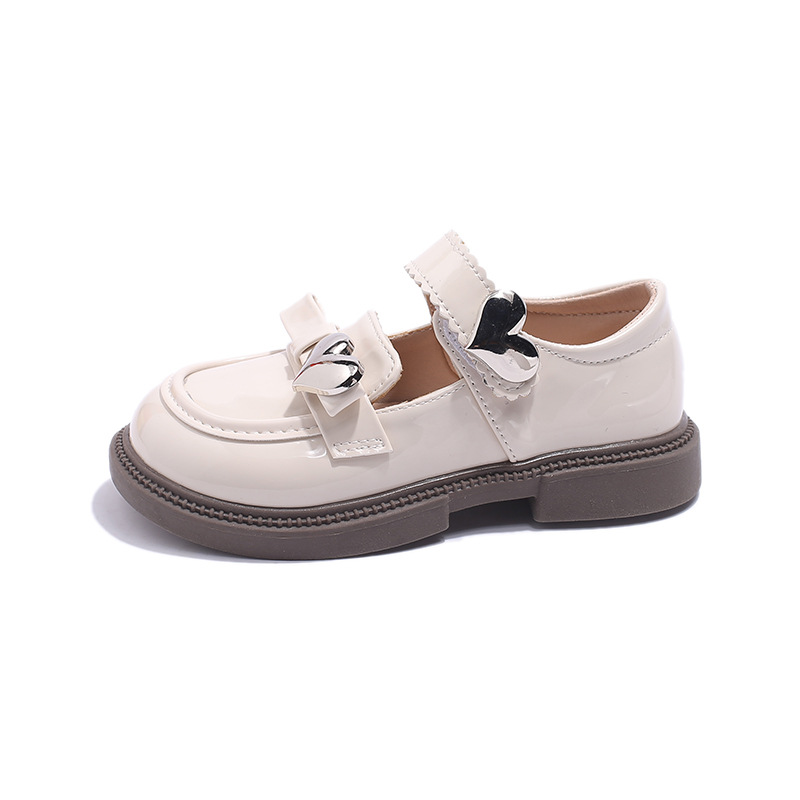 

Износостойкие низкие кожаные детские туфли Kids' Neon, Ecru